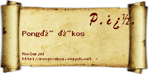 Pongó Ákos névjegykártya
